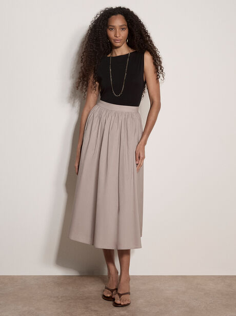 Cotton Midi Skirt