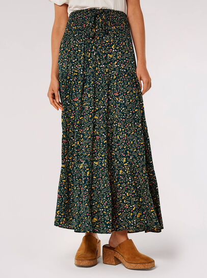 Floral Smock Maxi Skirt