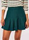 Minirock aus Tweed mit Kellerfalten, Grün, Größe L