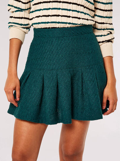 Tweed Box Pleat Mini Skirt