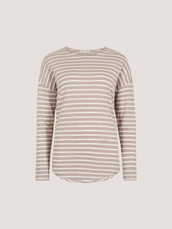 Soft Slub Jersey Stripe Top, Pink, large