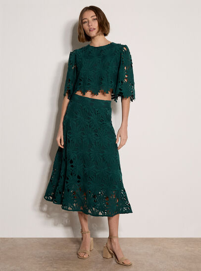 Guipure Lace Daisy Crop Top