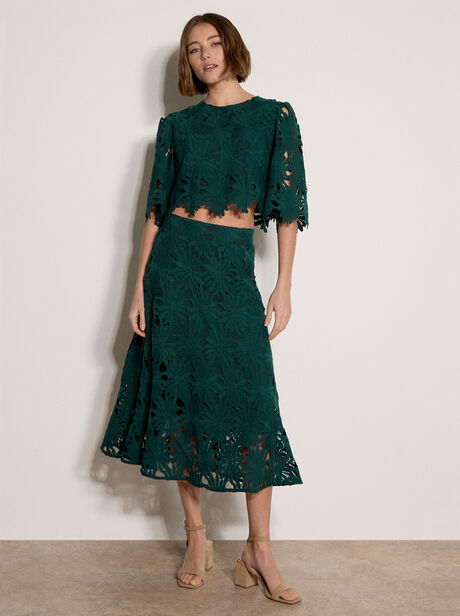 Guipure Lace Daisy Crop Top