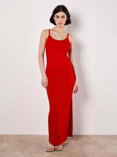 Ribbed Jersey Maxi Dress