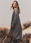 Chunky Cable Knit Longline Cardigan, Grey, large