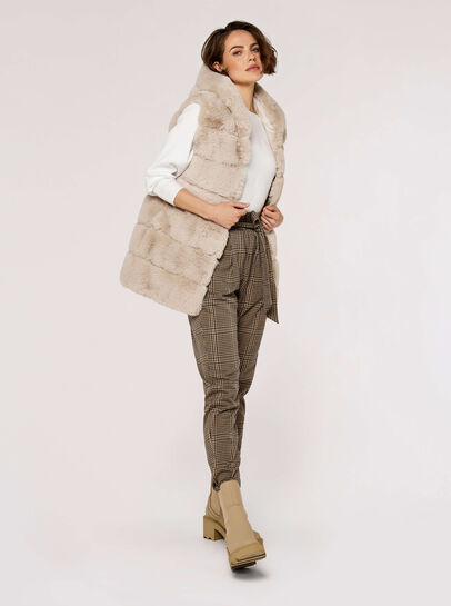 Faux Fur Hooded Longline Gilet