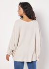 Soft-Touch Oversized Waffle Knit Top, Stone, large