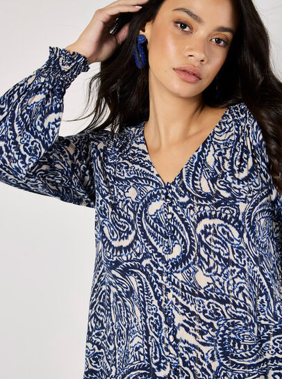 Paisley Print Shimmer Blouse