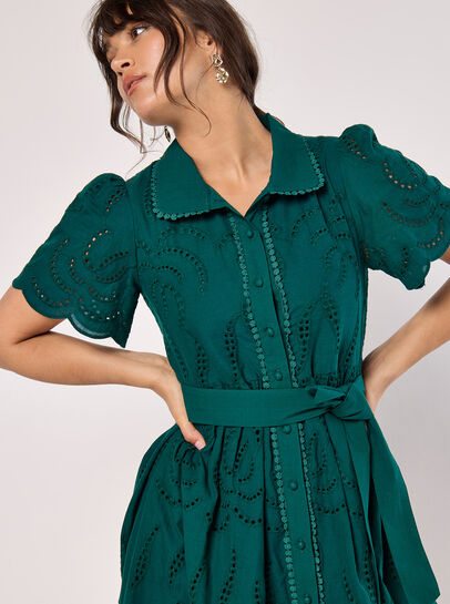 Cotton Broderie Midi Dress