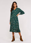 Meadow Floral  Midi Dress, Green, large