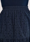 Broderie Tiered Midi Skirt, Navy, large