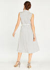 Polka Dot Midi Shirt Dress, Cream, large