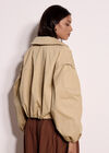 Cropped Trench Coat, Stone, large