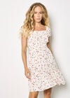 Vintage Floral Mini Dress, Cream, large
