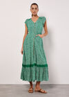 Robe longue à imprimé pois, Vert, grand