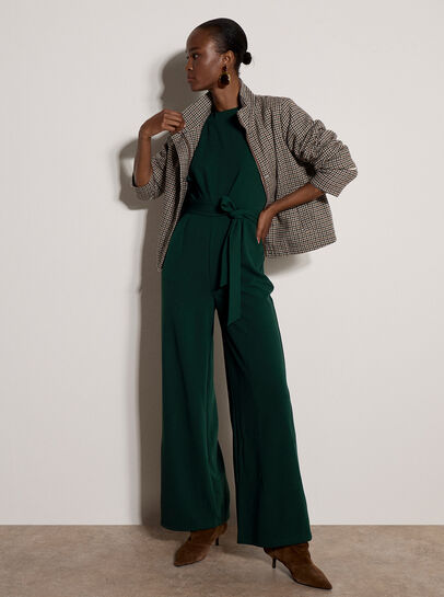 Ruffle Sleeve Jersey Jumpsuit