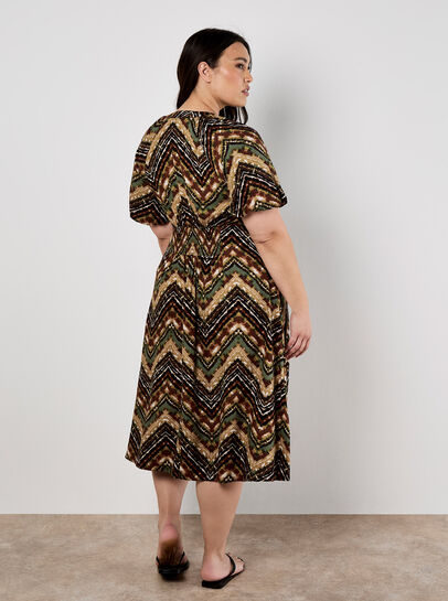 Tie Dye Chevron Billow Dress