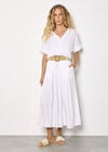 Lightweight V-neck Blouse, White, large