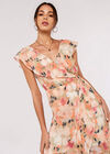 Floral Ruffle Wrap Dress, Mint, large