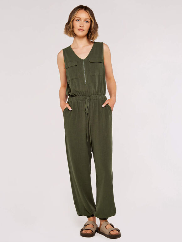 Utility Jumpsuit, Khaki, large