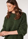 Chunky Knit Boxy Jumper, Green, large