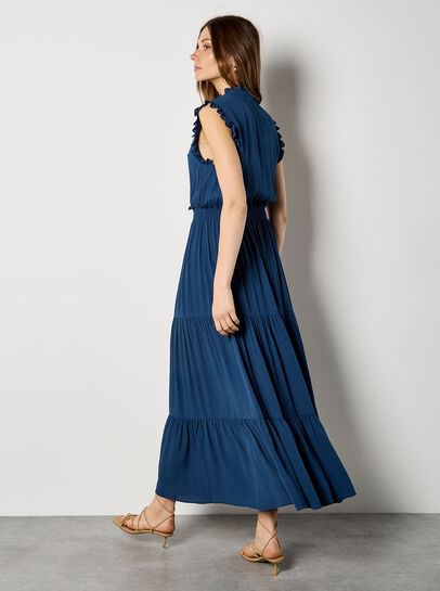 V-Neck Ruffle Tiered Maxi Dress