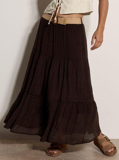 Tiered Midi Skirt