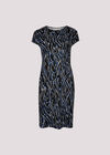 Abstract Stripe Fitted Mini Dress, Blue, large