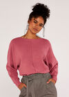 Centre Seam Jumper, Coral, large