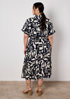 Geo Grecian Shirt Midi Dress, Navy, large