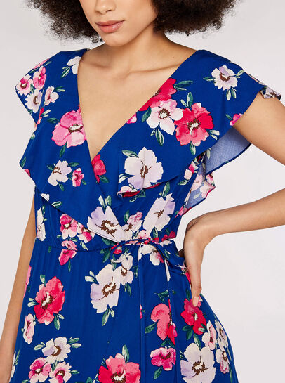 Floral Wrap Midi Dress