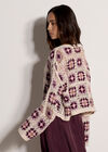 Crochet Squares Cropped Jumper, Mauve, large