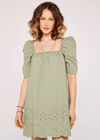 Broderie Anglaise Milkmaid Dress, Mint, large
