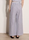 Stripe Wide Leg Trousers, Navy, large