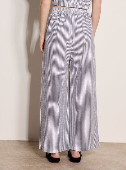 Stripe Wide Leg Trousers