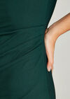 Green Side Ruche Midi Dress, Green, large
