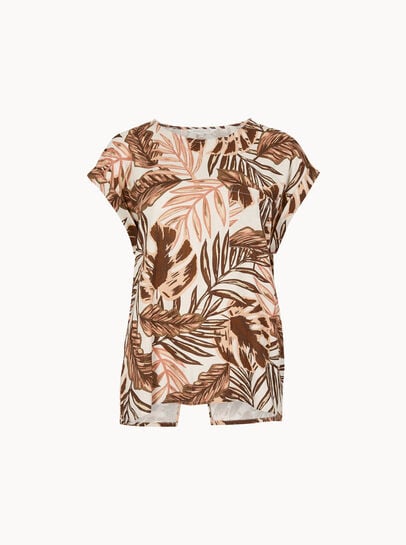 Tropical Leaf Woven T-Shirt