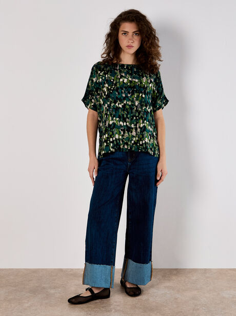 Abstract Brushstroke Woven Top