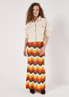 Colourful Waves Crochet Maxi Skirt, Orange, large
