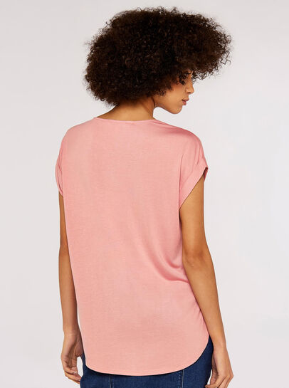Curved Hem Jersey T-Shirt