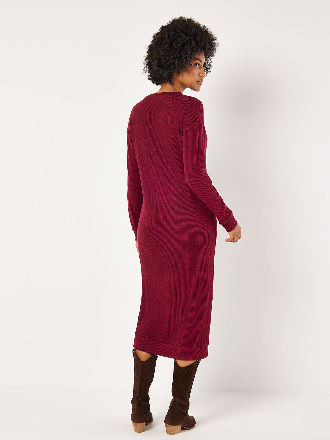 Ribbed Knit Midi Dress | Apricot Clothing Ribbed Knit Midi Dress | Apricot Clothing