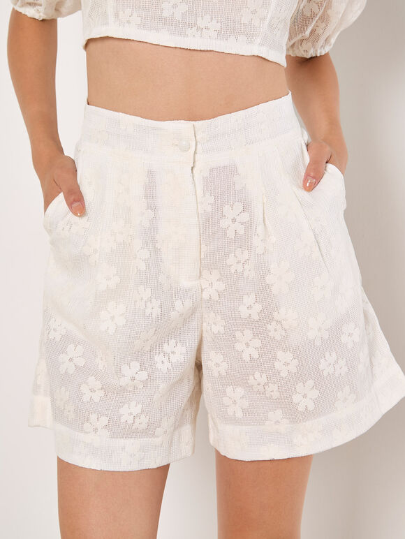 White Daisy Mesh Co-ord, , large