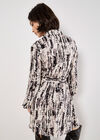 Tie Dye Stripe Shirt Mini Dress, Stone, large