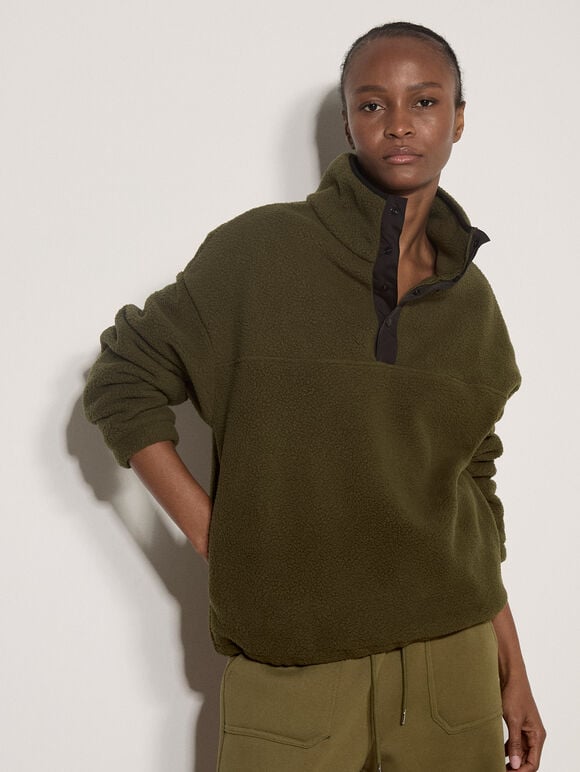 Soft Borg Fleece Jumper, Green, large