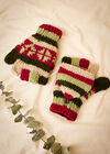 Hand Knitted Striped Gloves, Assorted, large