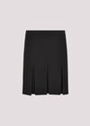Knitted Pleat Mini Skirt, Black, large