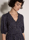 Polka Dot Ruffle Midi Dress, Navy, large