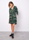 Abstract Brushstroke Shirt Mini Dress, Green, large