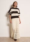 Chunky Knit Stripe Oversized Jumper, Brown, large
