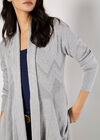 Chevron Waterfall Cardigan, Grey, large